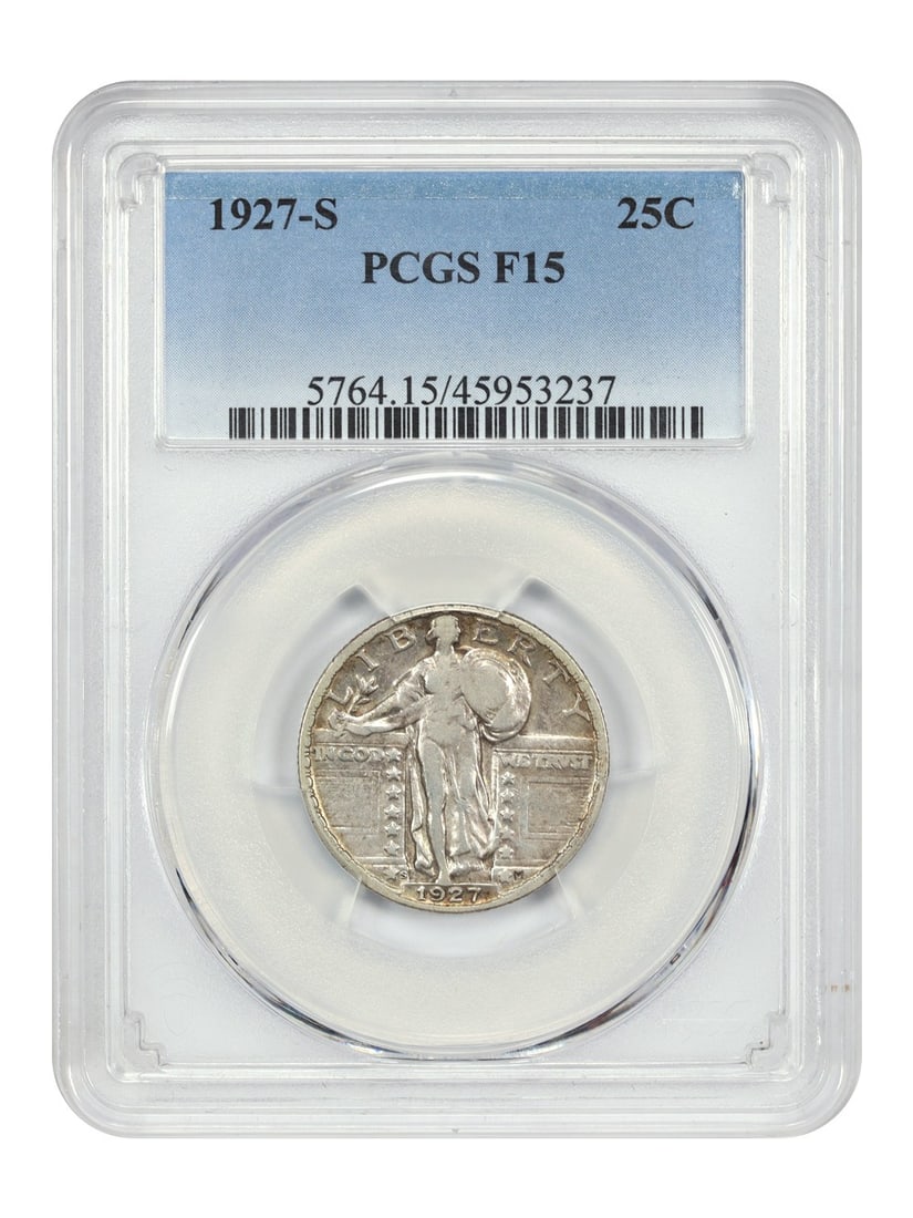 1927-S Standing Liberty Quarter PCGS Fine 15 Key S-Mint Coin (1 of 4)