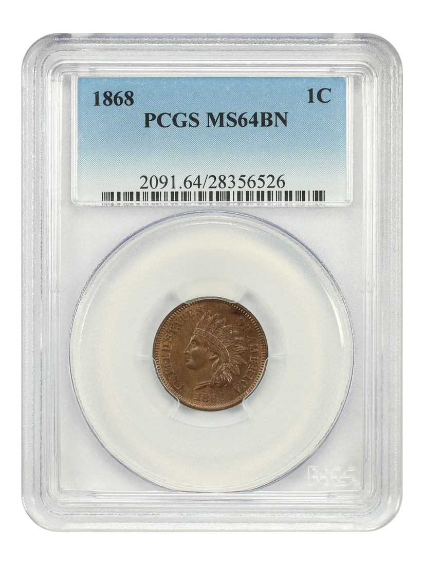 PCGS MS64BN 1868 Indian Head Cent Philadelphia Mint (1 of 4)