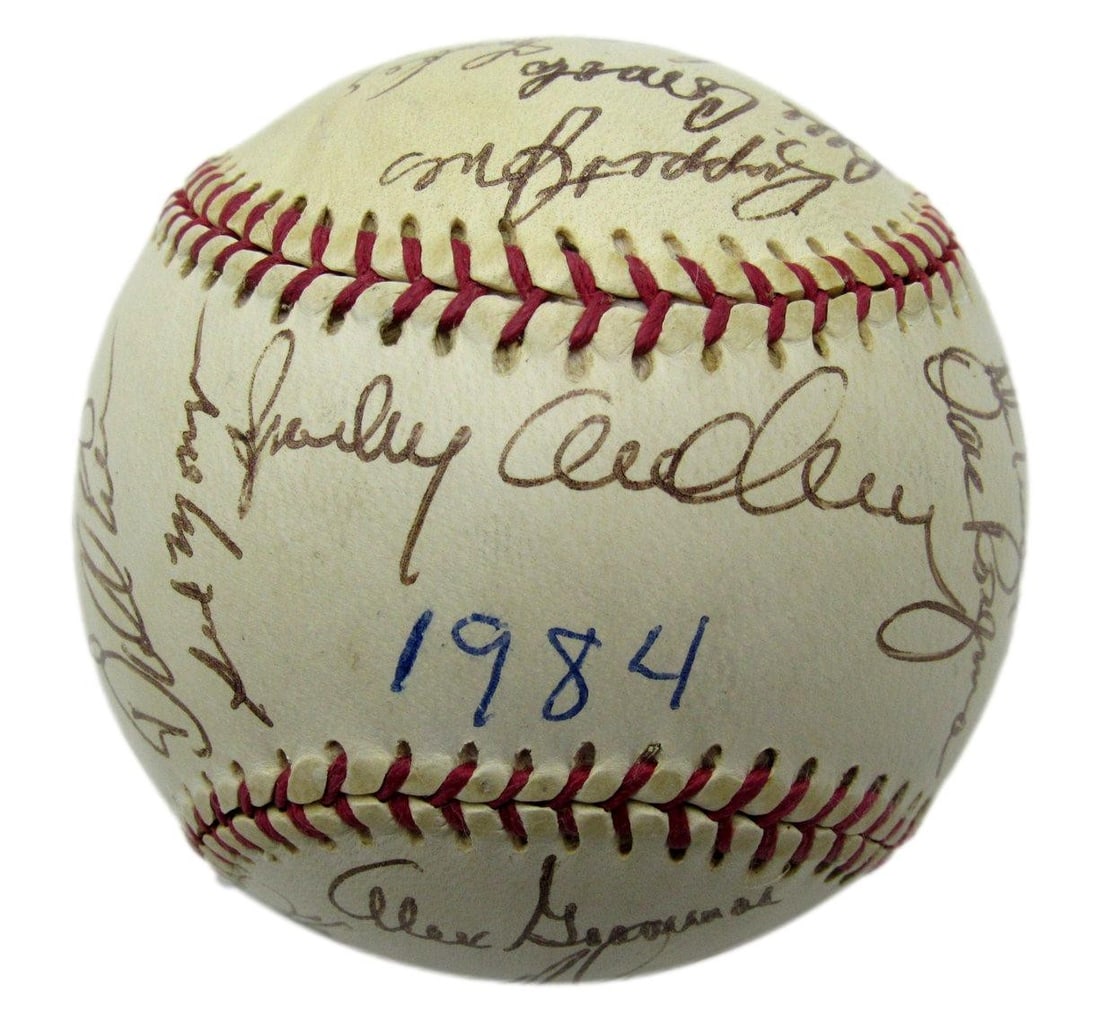 Detroit Tigers 1984 World Series Team Signed Baseball with 24 Autographs Beckett COA: Detroit Tigers 1984 World Series Team Signed Baseball with 24 Autographs Beckett COA This baseball commemorates the 1984 World Series Champion Detroit Tigers and features 24 signatures from members of