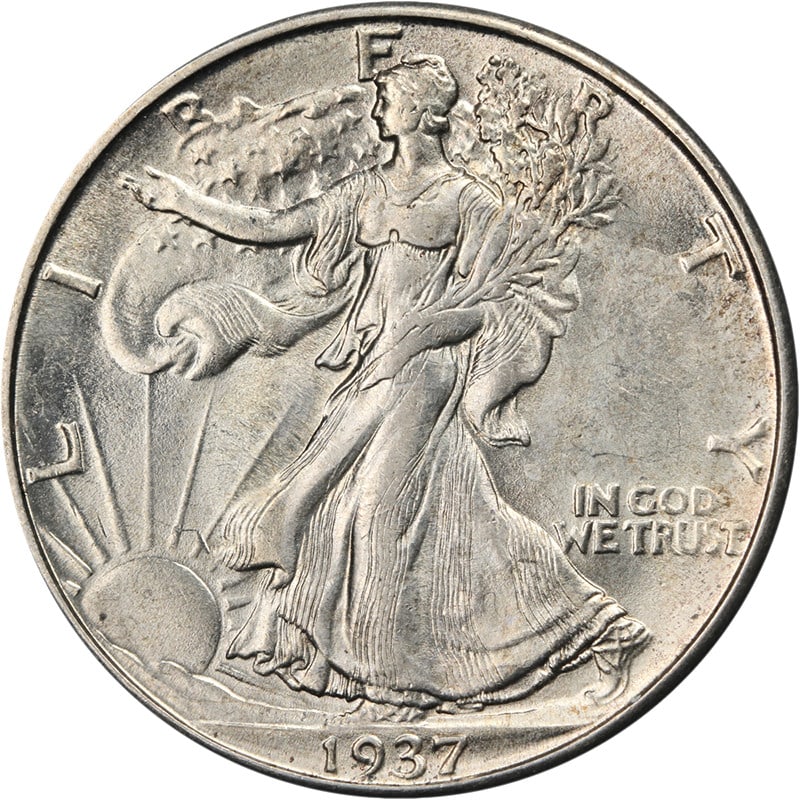 1937-D Walking Liberty Half Dollar Uncirculated Silver Coin (1 of 2)