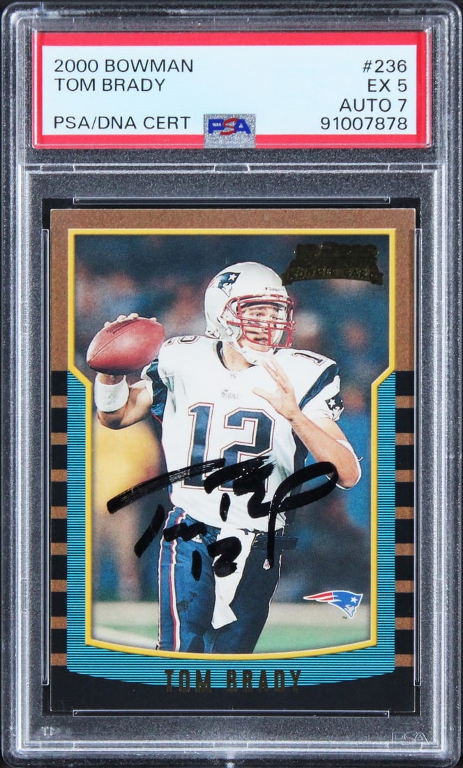 Tom Brady Signed 2000 Bowman #236 RC Card PSA/DNA Slabbed (1 of 2)