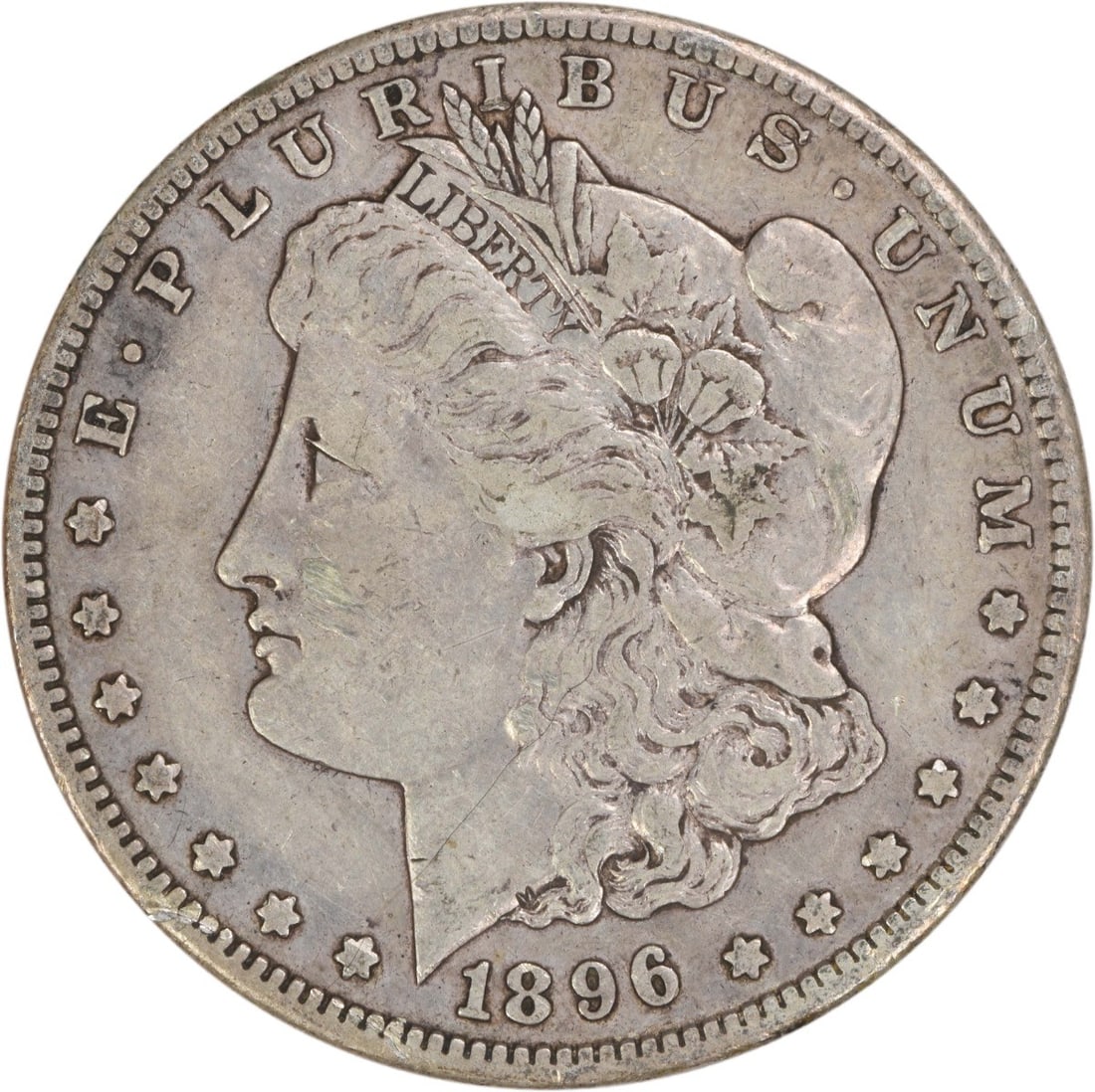 San Francisco Mint 1896 Morgan Silver Dollar EF Uncertified US Coin: San Francisco Mint 1896 Morgan Silver Dollar EF Uncertified US Coin This is an 1896-S Morgan Silver Dollar from the San Francisco Mint, featuring a composition of 90% silver and 10% copper. Designed b