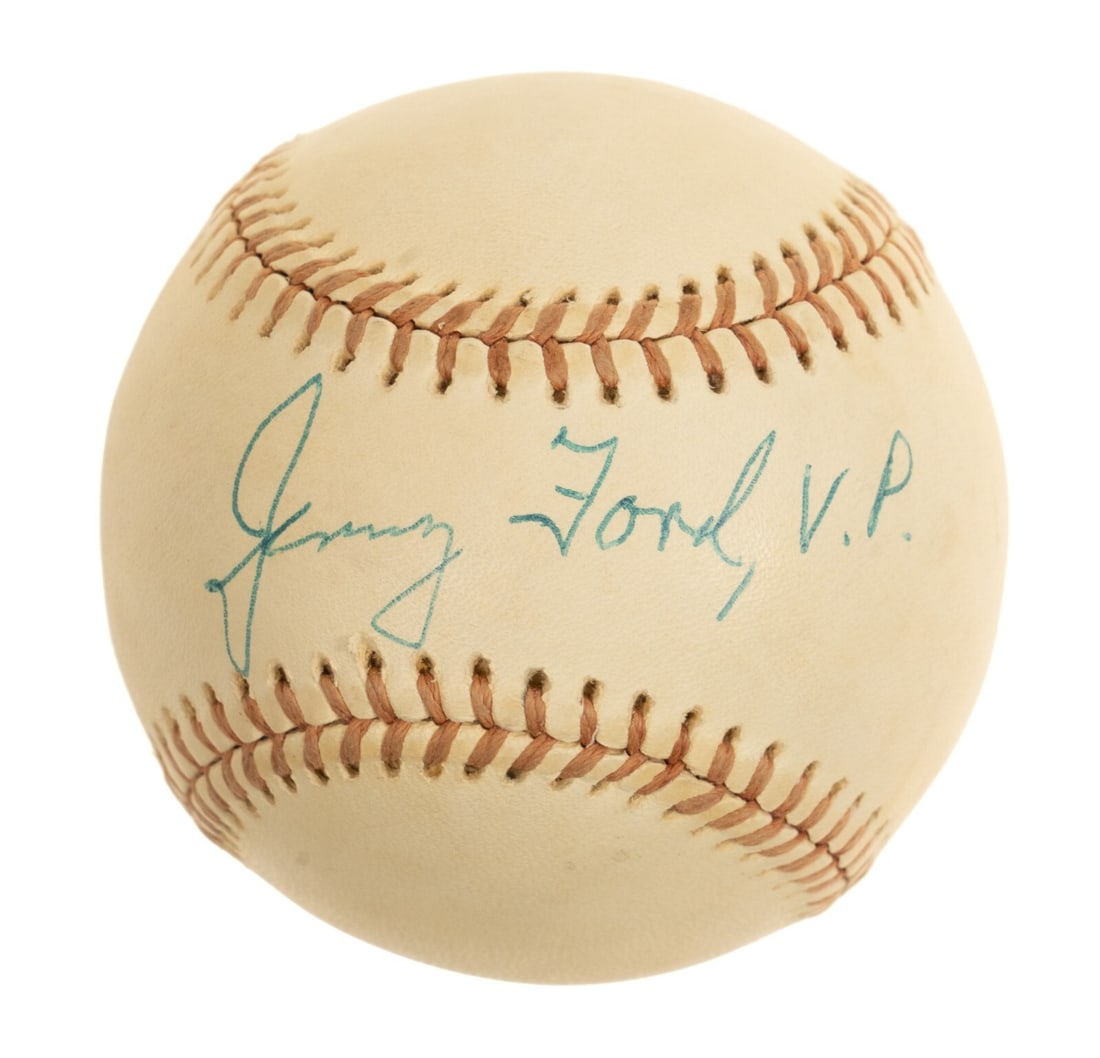 Gerald Ford Signed Baseball Inscribed V.P. JSA Authenticated (1 of 3)