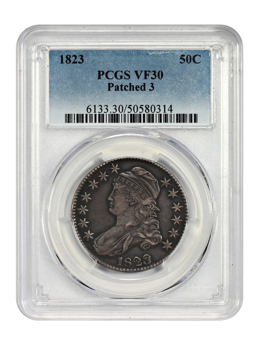 1823 Capped Bust Half Dollar Patched 3 Variety PCGS VF30 (1 of 4)