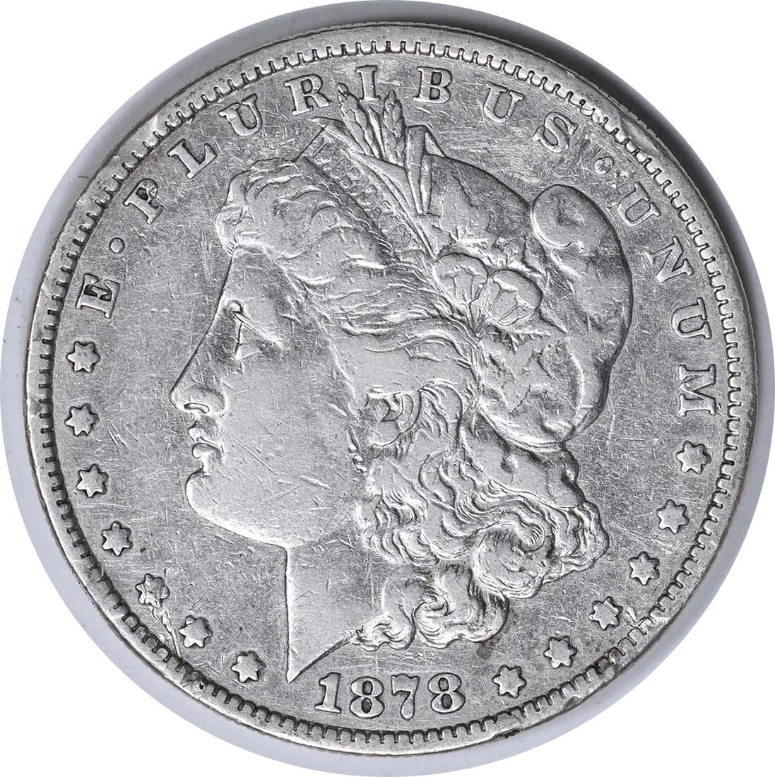 1878-S VAM 57 Morgan Dollar 90% Silver VF Uncertified: 1878-S VAM 57 Morgan Dollar 90% Silver VF Uncertified This 1878-S VAM 57 Morgan Dollar features a long arrow shaft and is graded as Very Fine (VF). It is an uncirculated coin with a composition of 90%