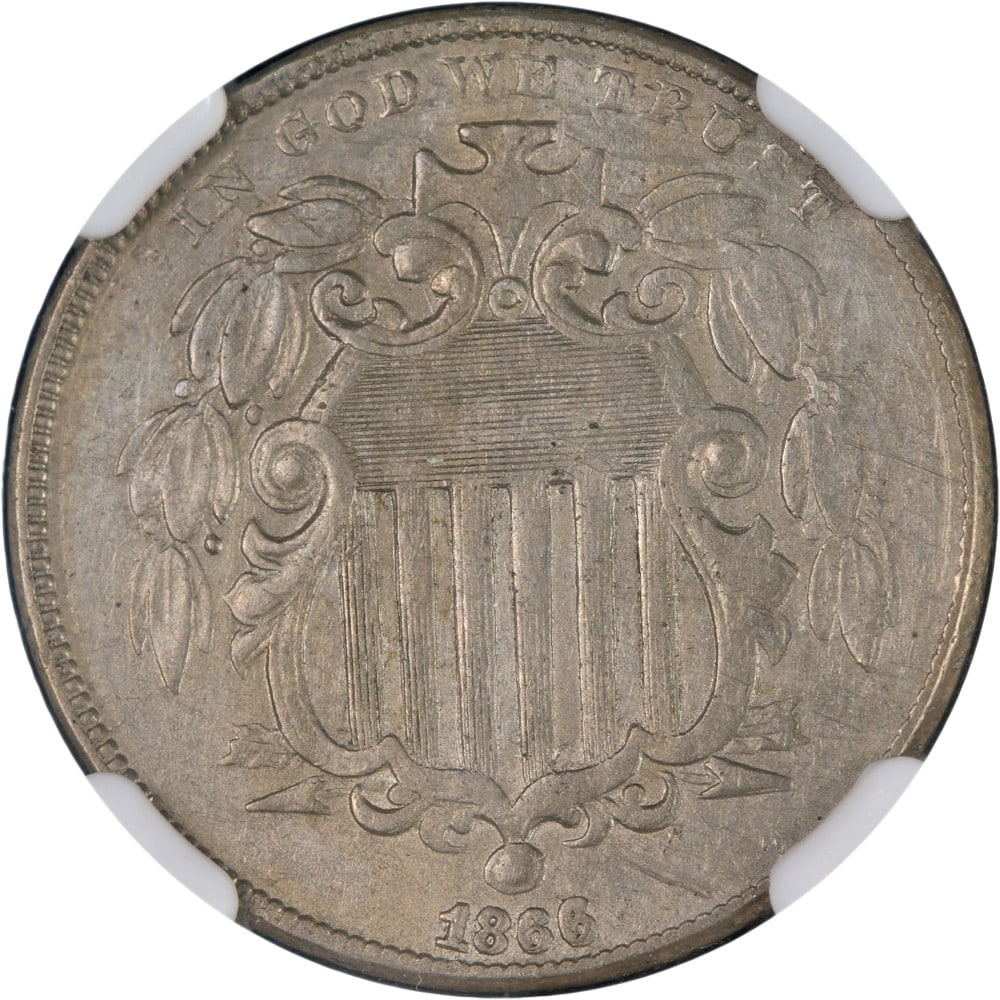 1866 Shield Nickel Rays NGC XF Details Circulated Coin (1 of 4)