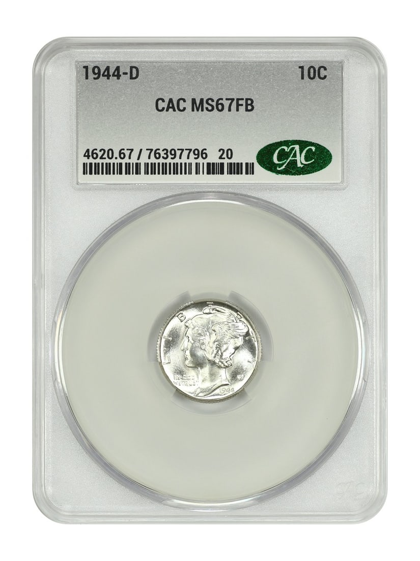 1944-D Mercury Dime CACG MS67FB Uncirculated Coin (1 of 4)
