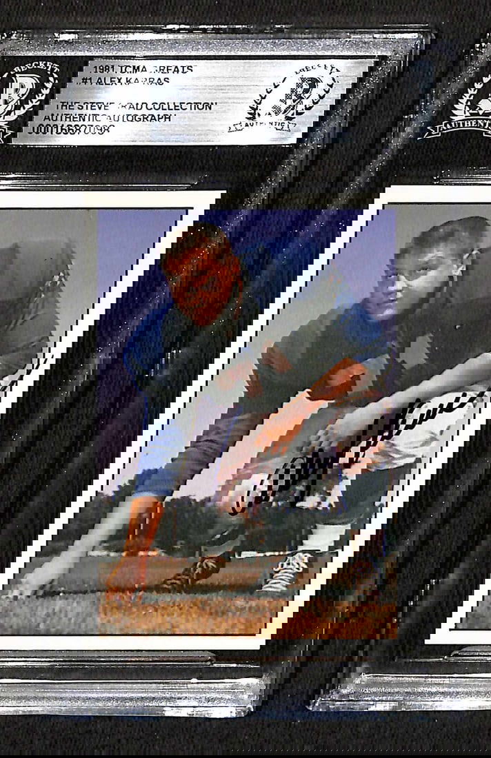 1981 TCMA Football Greats #1 Alex Karras Signed Card Beckett Authenticated: 1981 TCMA Football Greats #1 Alex Karras Signed Card Beckett Authenticated This is an autographed 1981 TCMA Football Greats #1 trading card featuring the legendary Alex Karras, known for his remarkabl