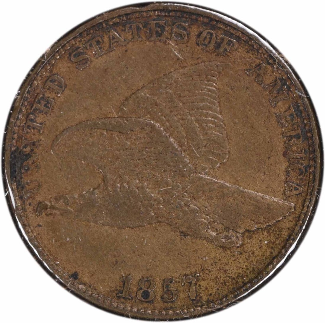 1857 Flying Eagle Cent DDO S-3 FS-105 Uncertified Copper Nickel Coin (1 of 2)