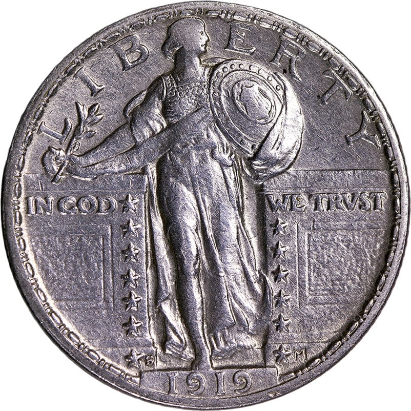 1919-S Standing Liberty Quarter AU/BU Details Key Date Silver Coin (1 of 2)