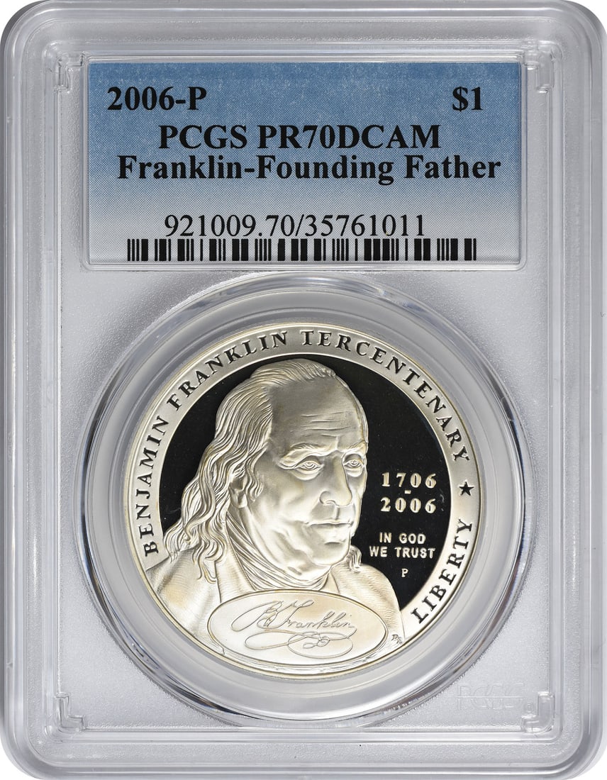 2006-P Franklin Founding Father Commemorative Silver Dollar PR70DCAM PCGS (1 of 2)