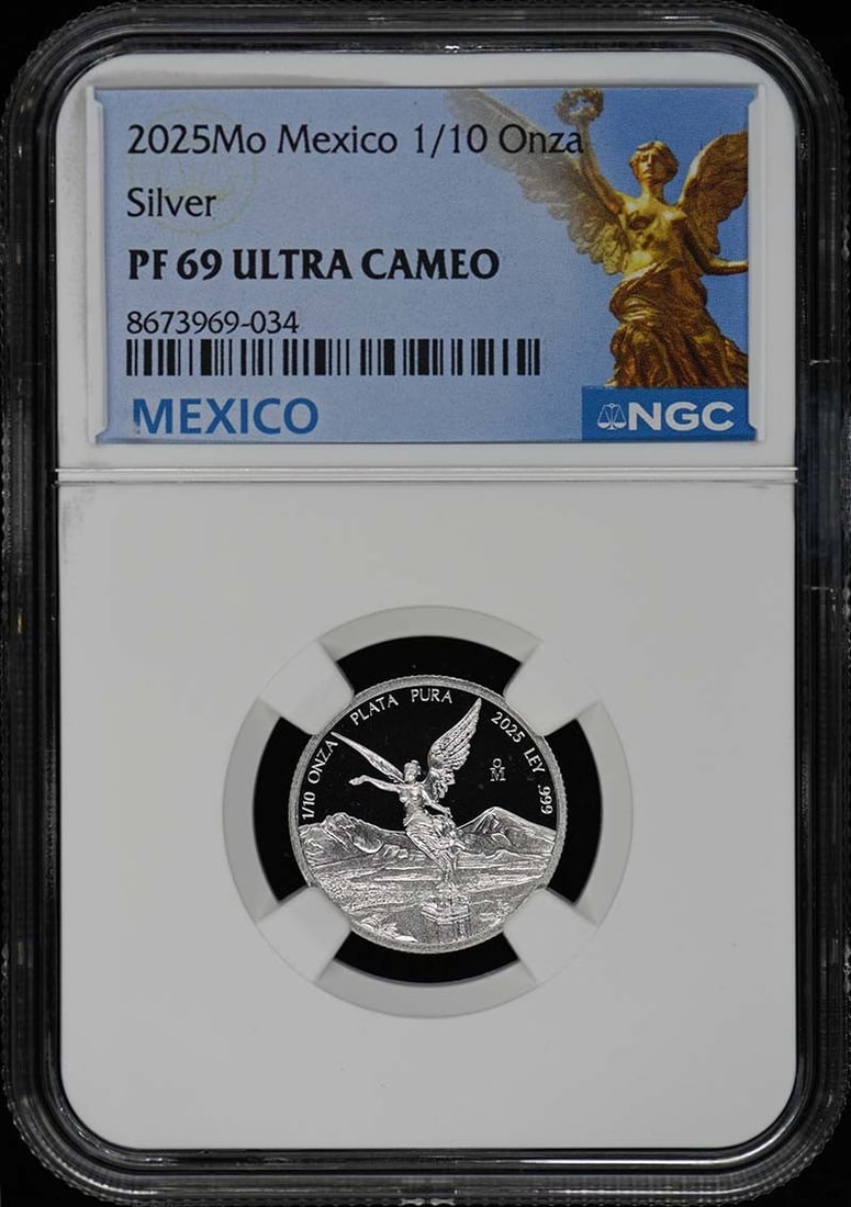2025 Mo Mexico 1/10 Onza Libertad Silver NGC PF69UC Low Mintage 1500 (1 of 2)