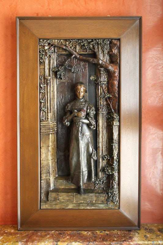 19th Century Bronze Wall Sculpture by Louis Hottot: 19th Century Bronze Wall Sculpture by Louis Hottot This stunning wall sculpture, crafted by renowned French artist Louis Hottot (1829-1905), exemplifies the artistic brilliance of the 19th century. Cr
