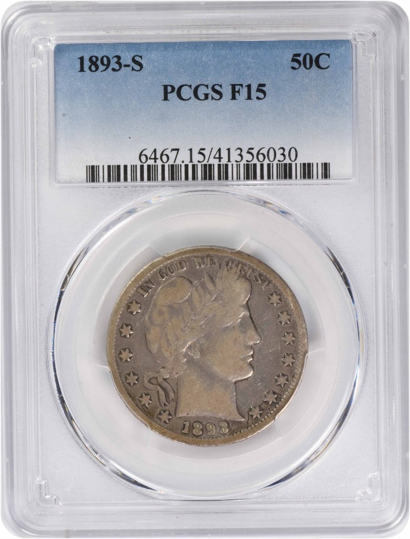 PCGS Graded 1893 San Francisco Barber Half Dollar 50C F15 (1 of 4)