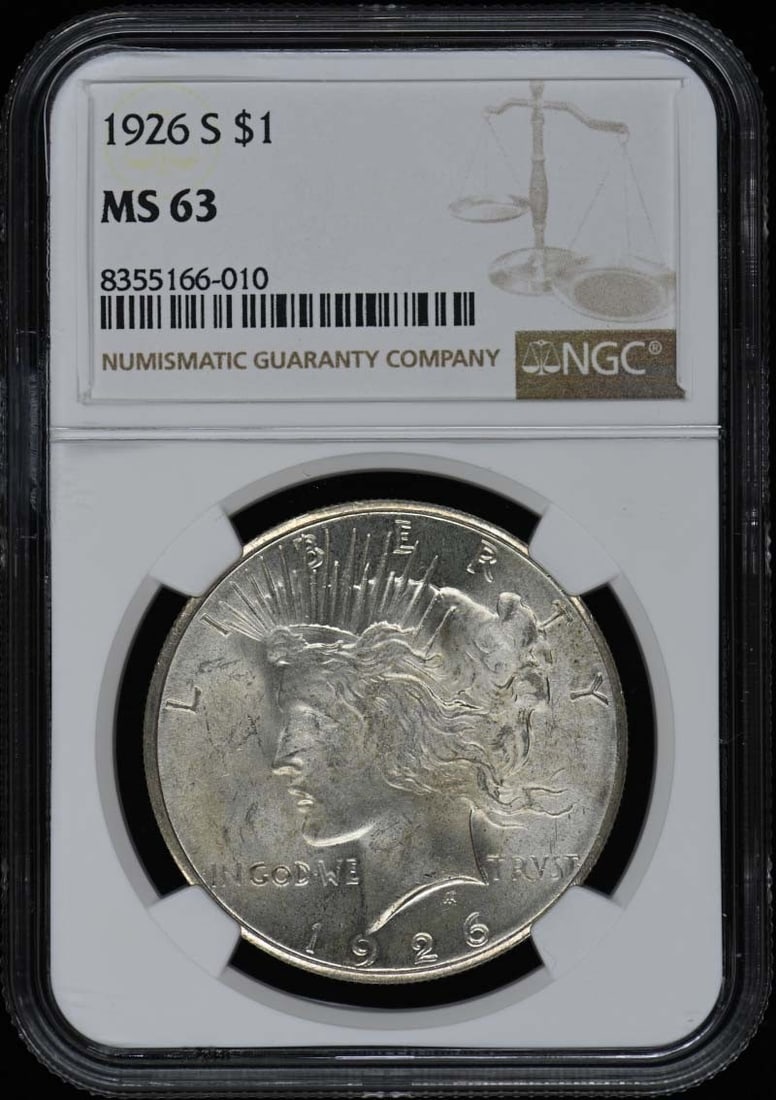 1926-S Silver Peace Dollar Uncirculated NGC MS63 (1 of 2)