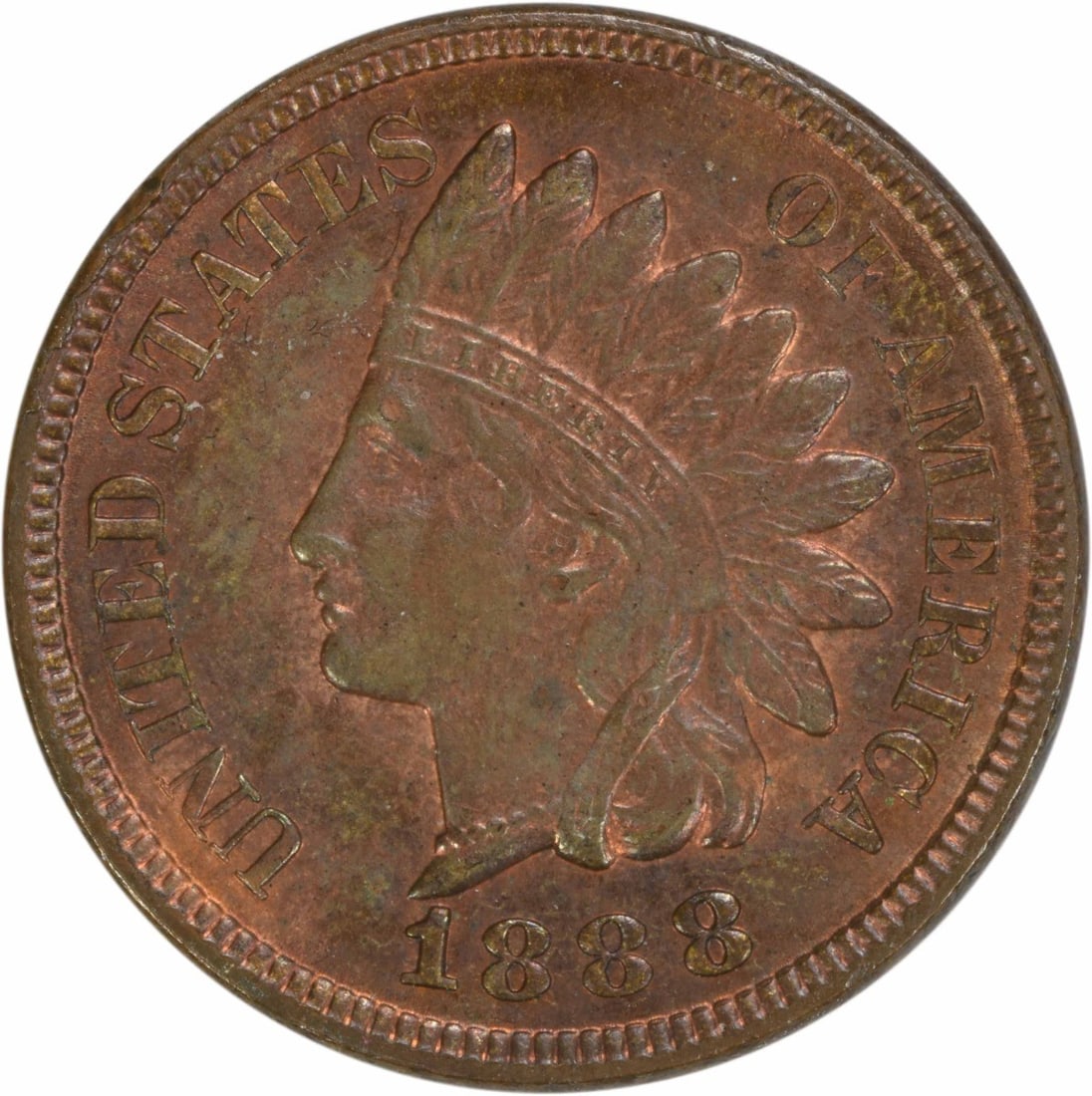 1888 Indian Head Cent Choice BU Uncertified Copper Coin (1 of 2)