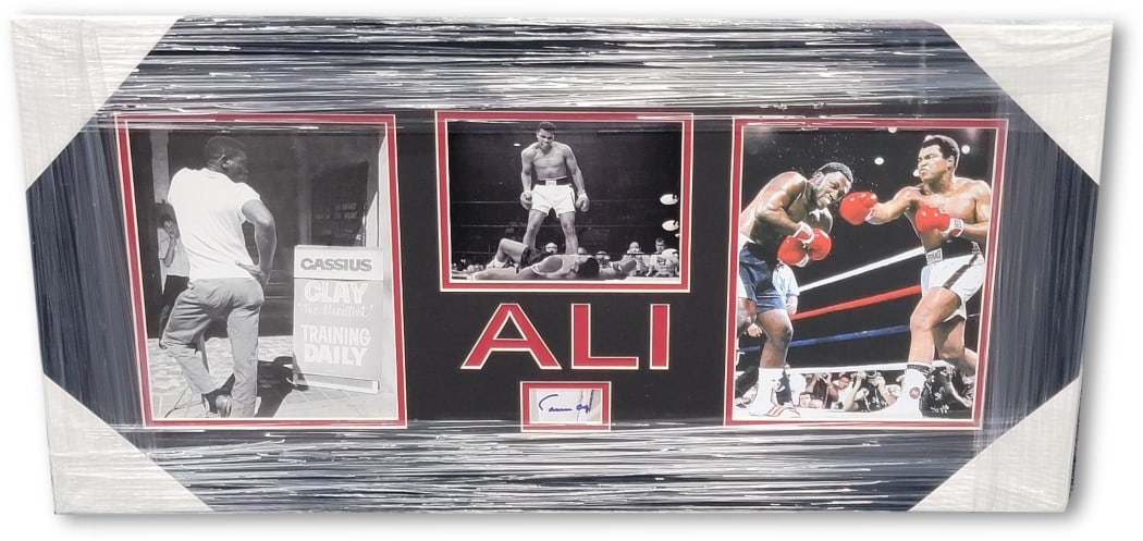 Cassius Clay Autographed Framed Book Page with 3 8x10 Photos JSA (1 of 5)