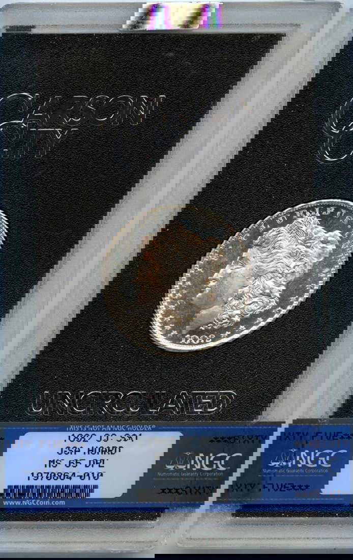 1882-CC Morgan Dollar NGC MS65 DMPL Uncirculated Coin: 1882-CC Morgan Dollar NGC MS65 DMPL Uncirculated Coin This 1882-CC Morgan Dollar is a remarkable piece from the GSA Hoard, certified by NGC with a grade of MS65 DMPL. Minted in Carson City, this uncir