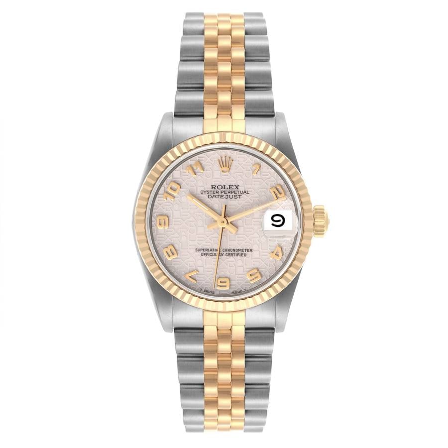 Ladies Datejust Ref 78273 With Ivory Arabic Anniversary Dial D Link Jubilee: Ladies Datejust Ref 78273 With Ivory Arabic Anniversary Dial D Link Jubilee This Rolex Datejust features an ivory Anniversary Arabic dial, complemented by a fluted bezel and a D-Link Jubilee bracelet.