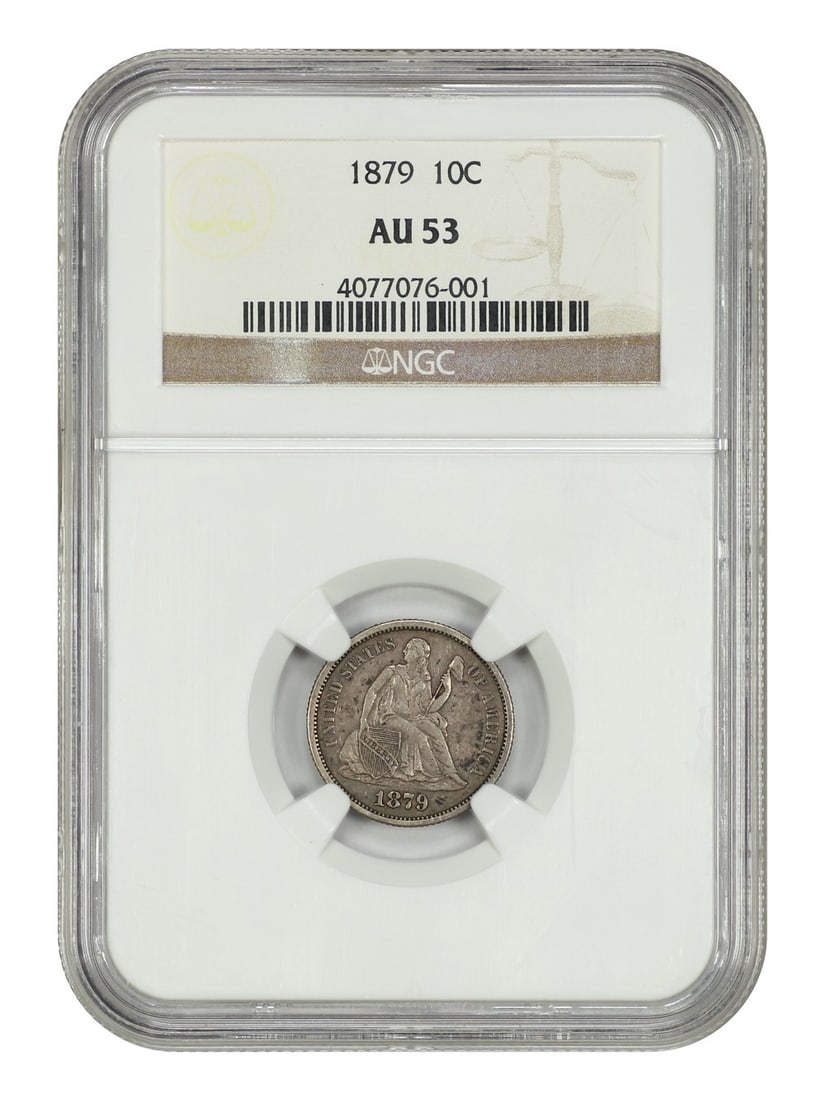 1879 Liberty Seated Dime NGC AU53 Low Mintage Philadelphia Issue (1 of 4)