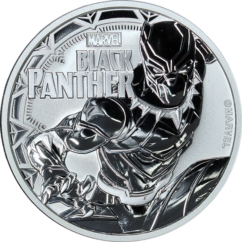 Marvel Black Panther 2018 Tuvalu $1 Silver Coin 1 Ounce .9999 Fine Uncirculated (1 of 2)