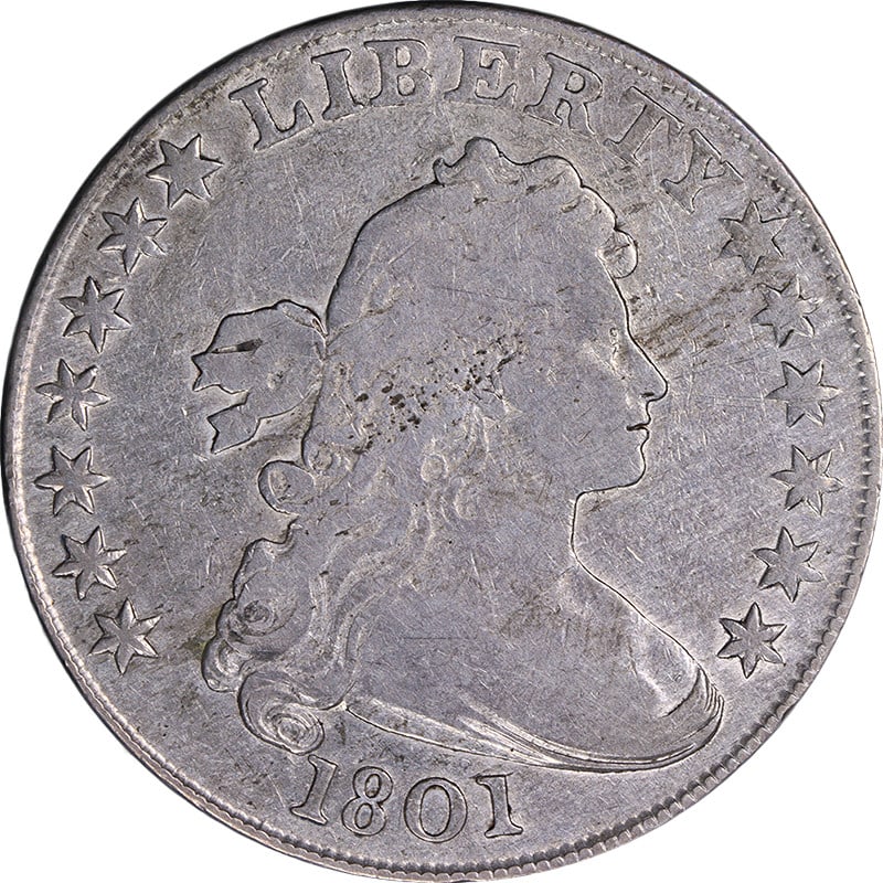 1801 Bust Dollar Silver Coin VG/F Strong Strike Eye Appeal (1 of 2)