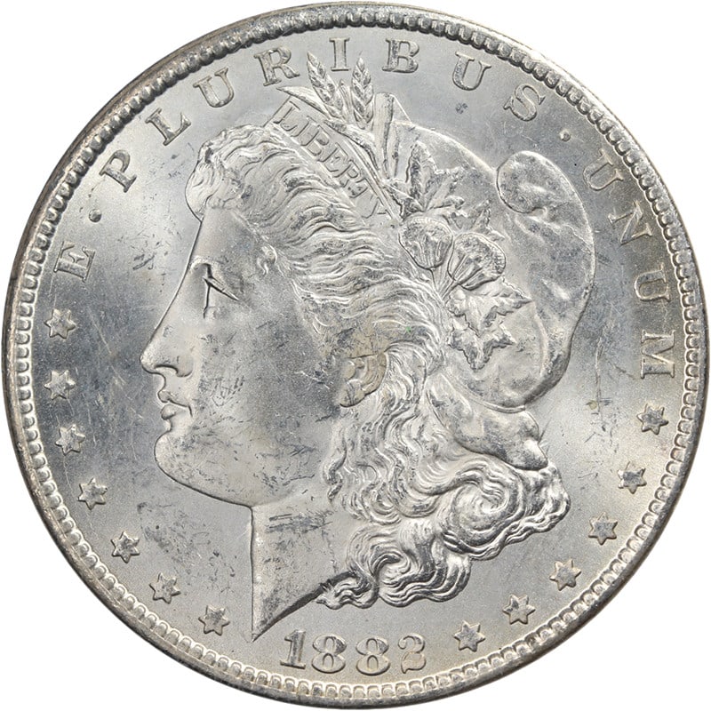 NGC MS63 1882 Carson City GSA Morgan Silver Dollar Uncirculated: NGC MS63 1882 Carson City GSA Morgan Silver Dollar Uncirculated This 1882-CC GSA Morgan Silver Dollar is certified by NGC with a grade of MS63. The coin is uncirculated and features a blast white appe