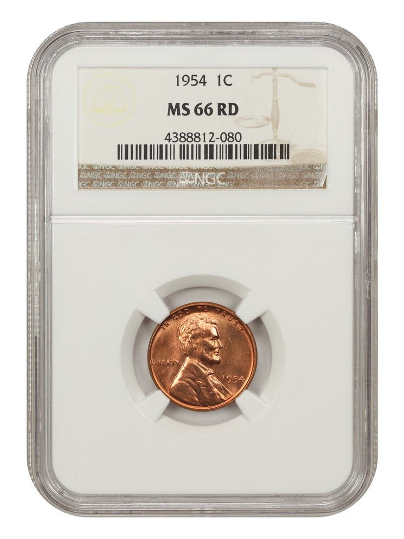 1954 Lincoln Cent NGC MS66RD Wheat Reverse Uncirculated (1 of 4)