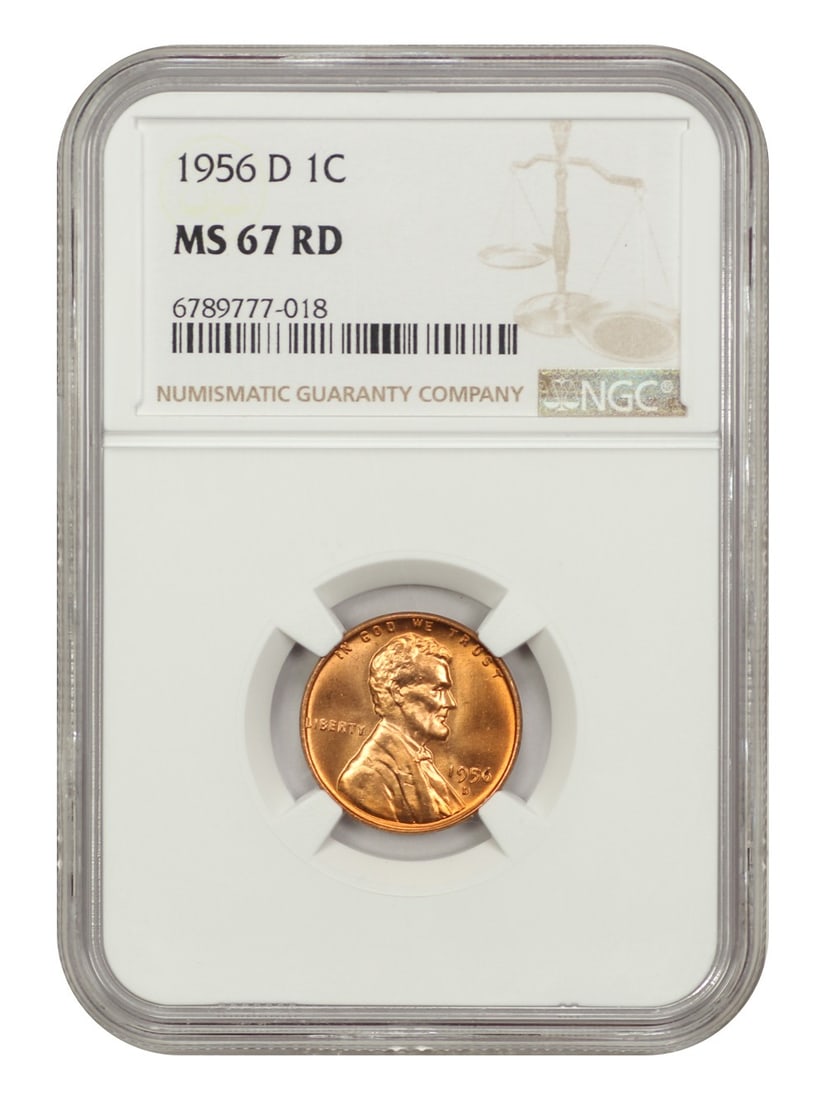 NGC MS67RD 1956 Denver Lincoln Wheat Cent 1C Certified (1 of 4)