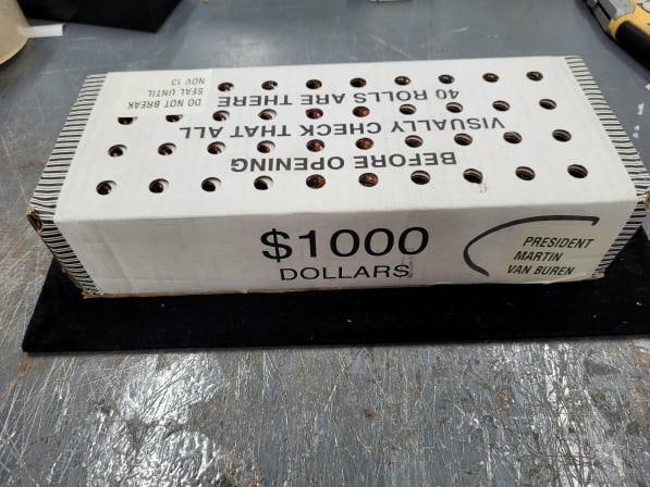Sealed 2008 Philadelphia Martin Van Buren $1 Presidential Dollar Box of 1000 Coins: Sealed 2008 Philadelphia Martin Van Buren $1 Presidential Dollar Box of 1000 Coins This is a sealed box containing 1,000 uncirculated 2008-P Martin Van Buren Presidential Dollar coins. Each coin was s