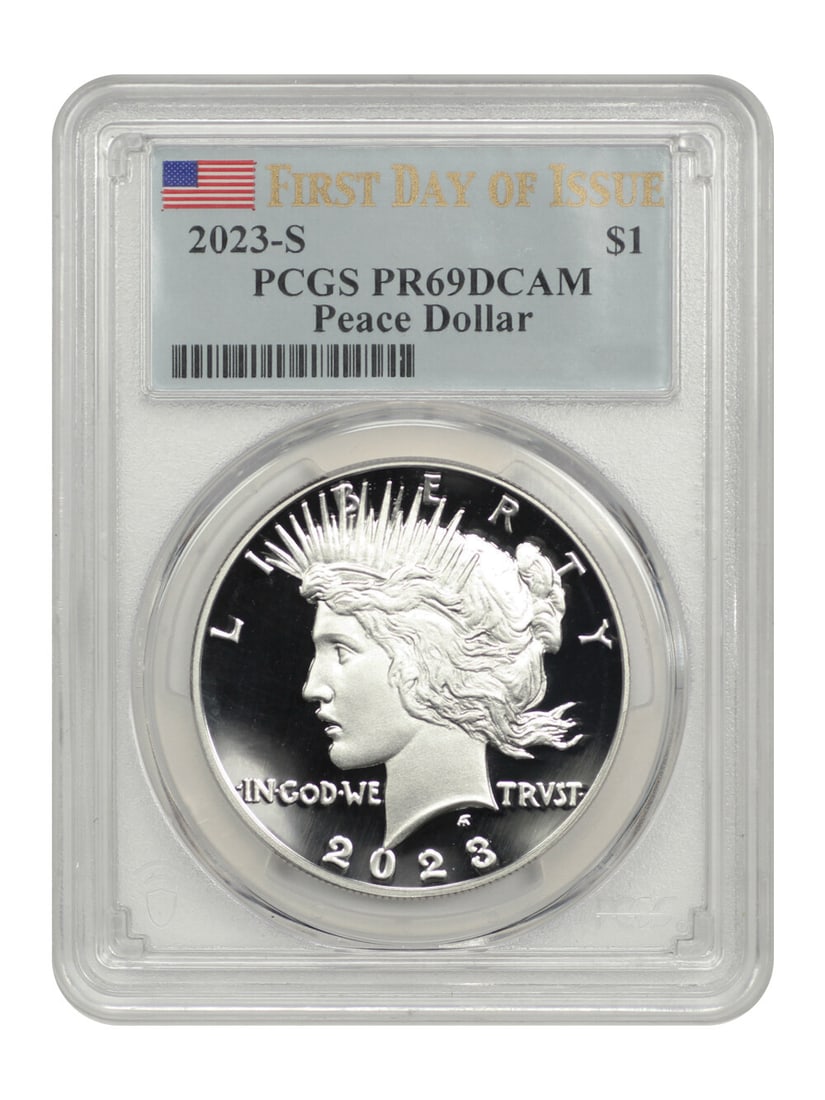 PCGS PR69DCAM 2023-S Peace Dollar First Day of Issue (1 of 4)