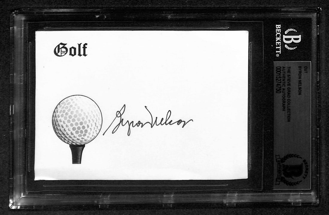 Byron Nelson Signed Index Card Beckett Authenticated PGA Golf Legend (1 of 1)