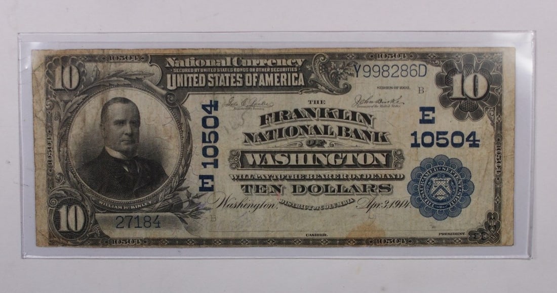 1914 Ten Dollar Note Franklin National Bank Washington DC April 3 (1 of 3)