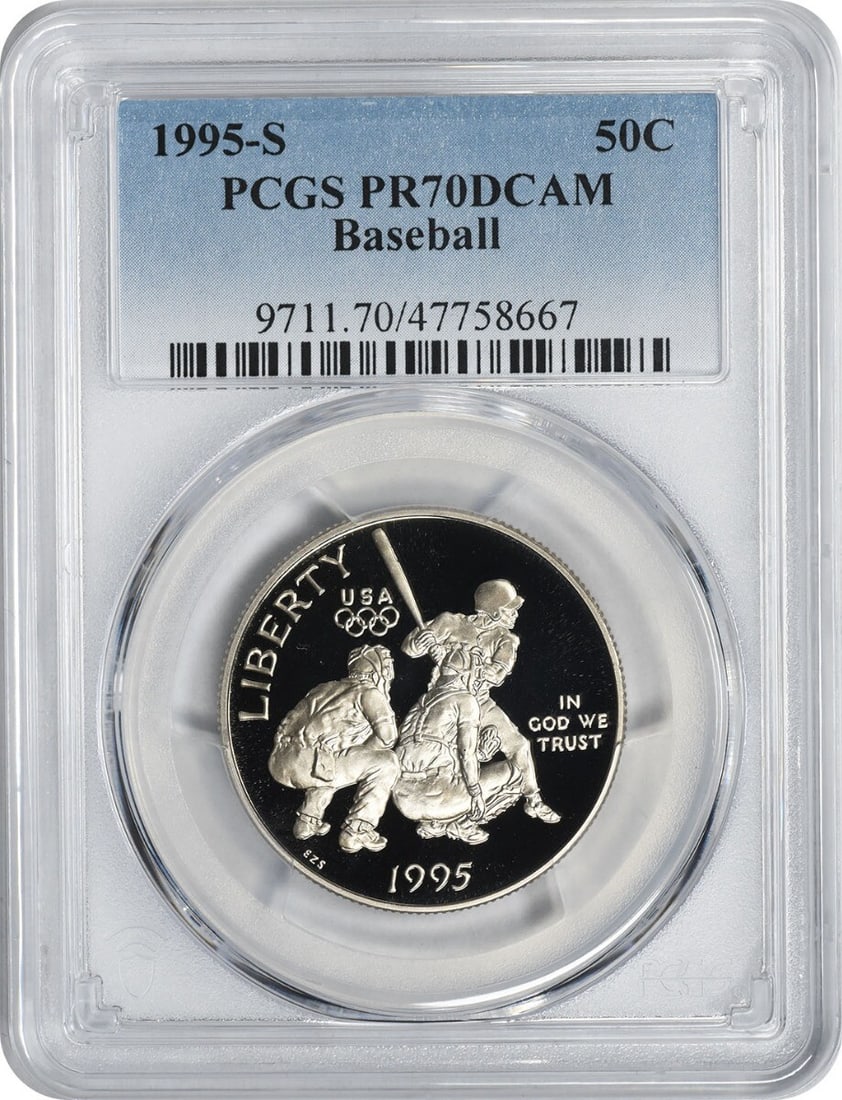 1995-S Baseball Commemorative Half Dollar PR70DCAM by PCGS (1 of 2)