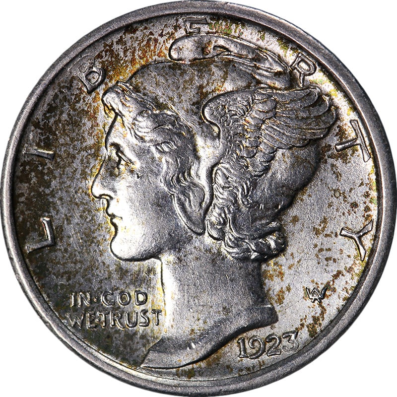 1923-S Mercury Dime AU/BU Silver Coin with Great Eye Appeal (1 of 2)