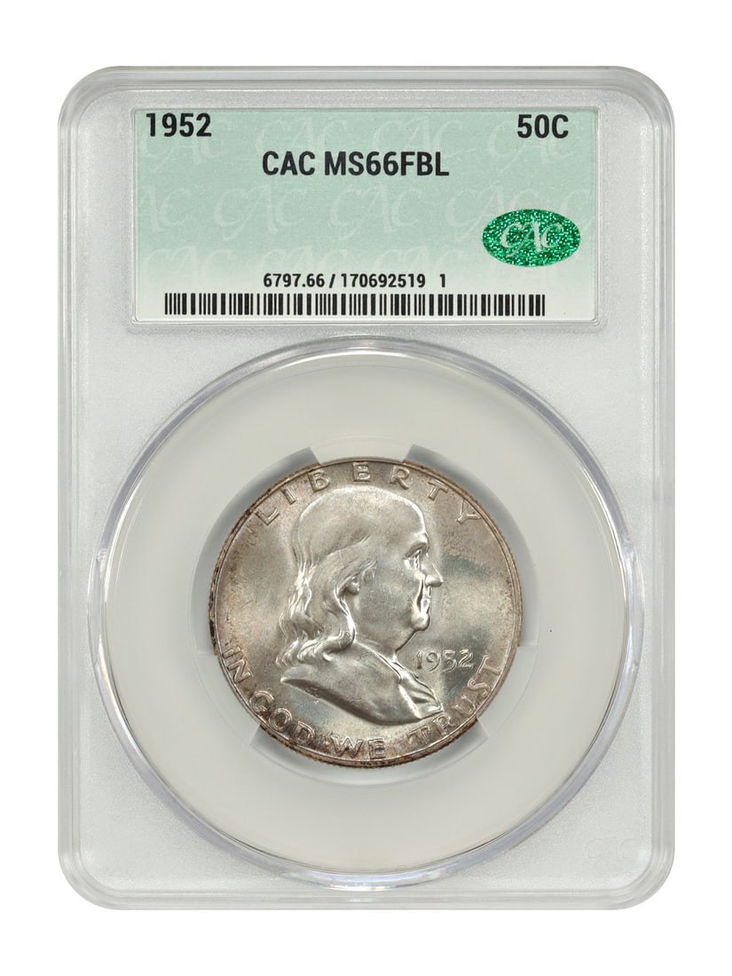 1952 Franklin Half Dollar 50C CACG MS66 FBL Uncirculated (1 of 4)