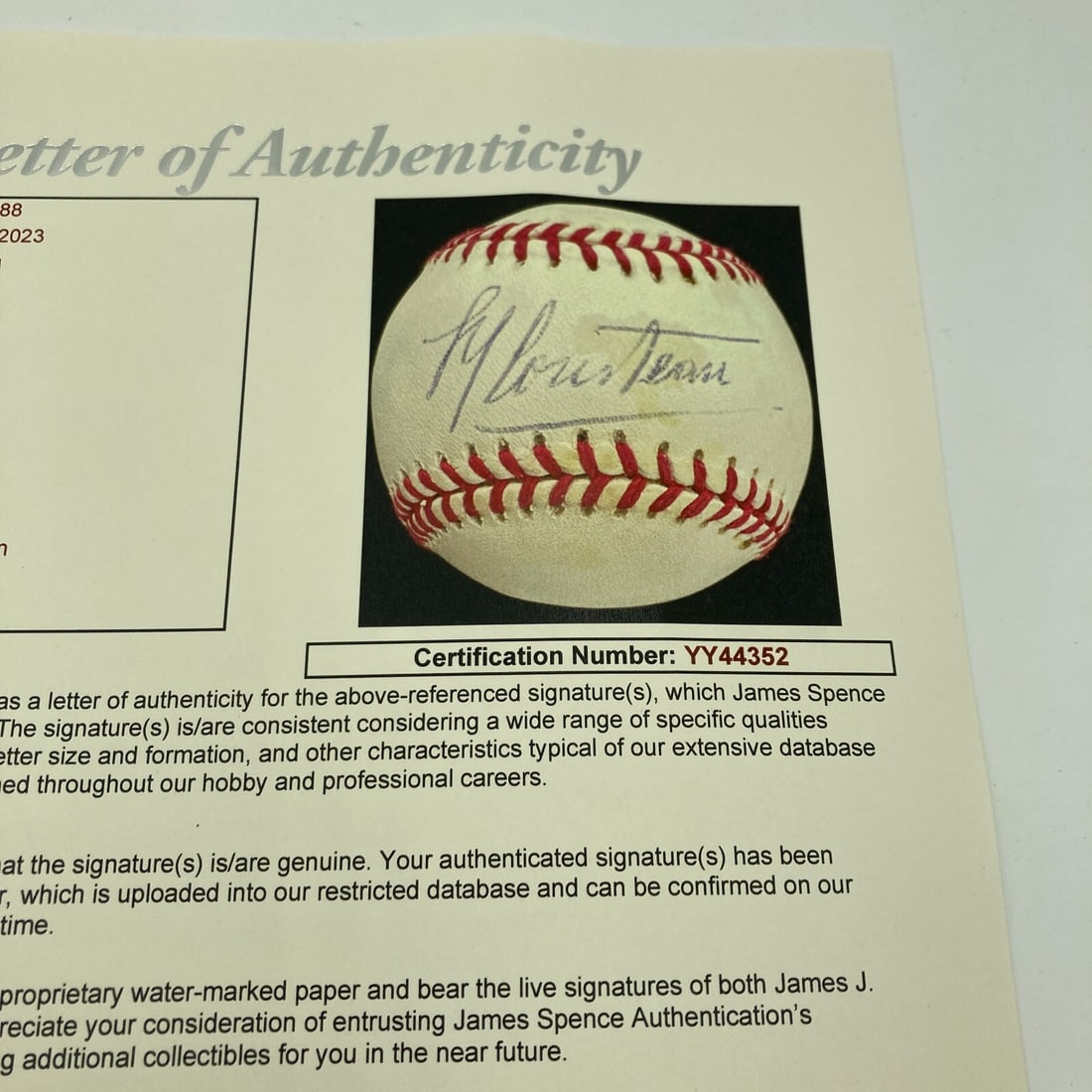 Jacques Cousteau Signed Baseball with JSA Authentication - 6