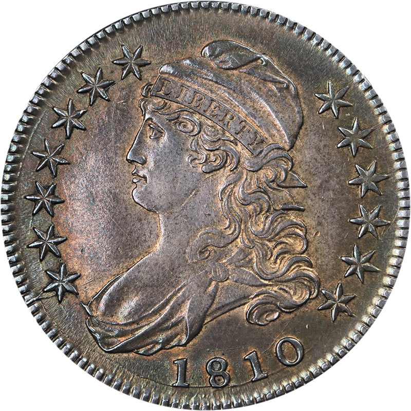 1810 Capped Bust Half Dollar AU/BU Silver Great Eye Appeal (1 of 2)