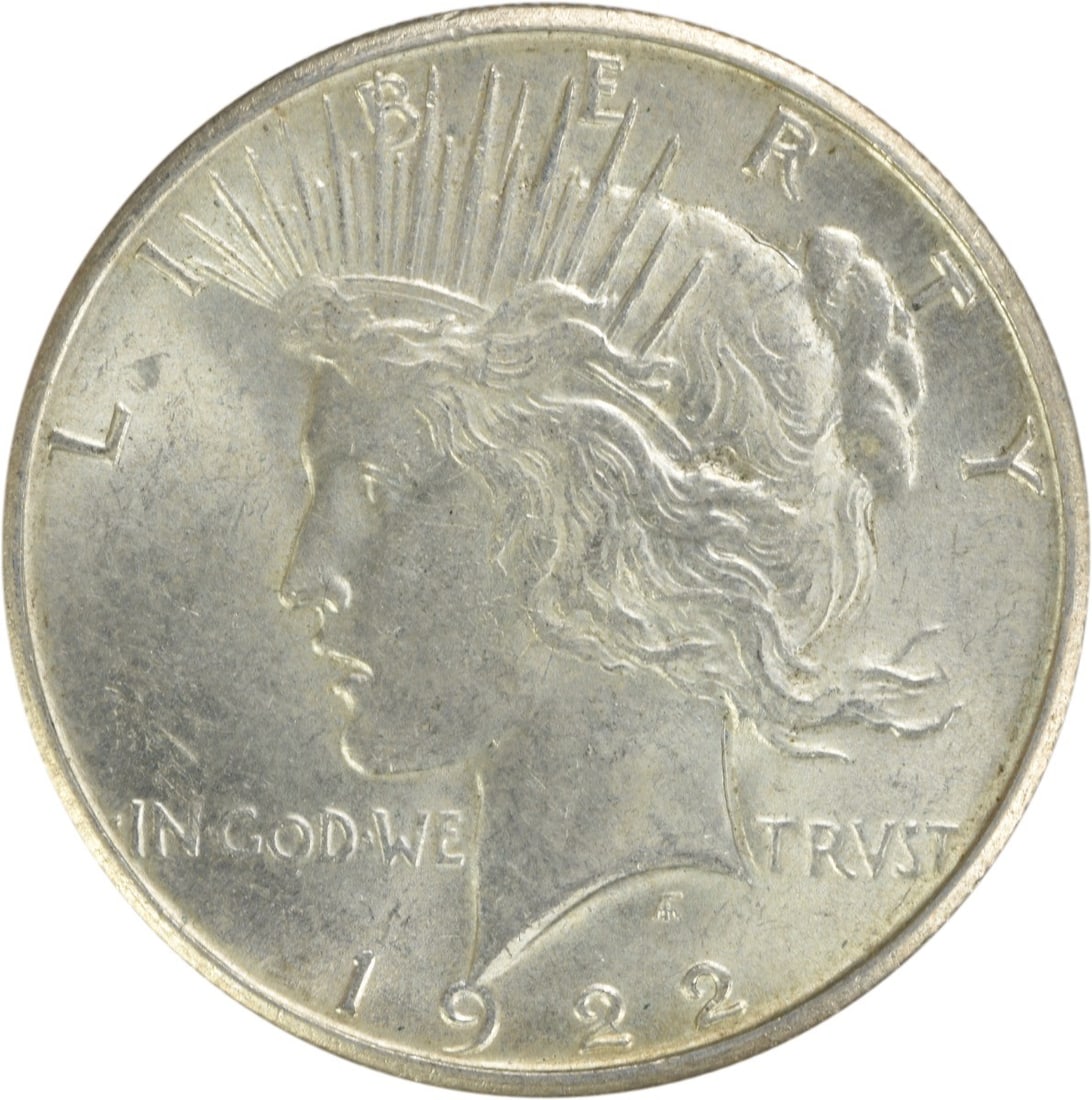 1922-S Peace Silver Dollar Coin AU Uncertified 90% Silver (1 of 2)