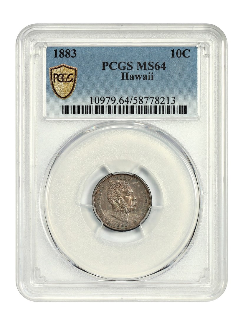 Hawaii 1883 10 Cent Coin PCGS MS64 Territorial Series (1 of 4)