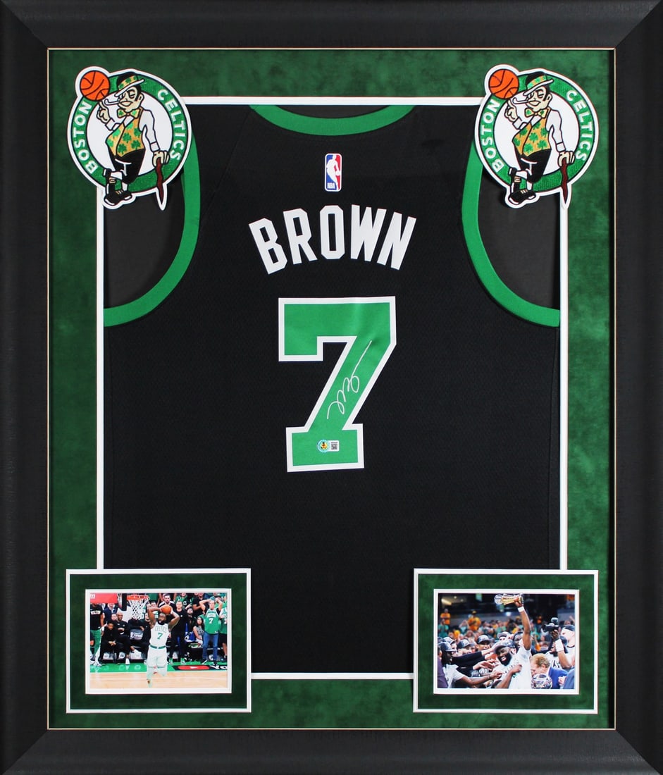 Jaylen Brown Signed Framed Black Nike Jersey Boston Celtics BAS Authenticated: Jaylen Brown Signed Framed Black Nike Jersey Boston Celtics BAS Authenticated Celebrate your fandom with this autographed black Nike Jordan Brand Statement Edition jersey, personally signed by Jaylen