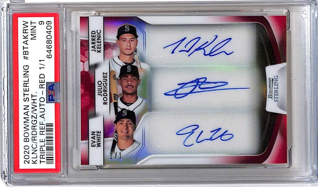 Julio Rodriguez 2020 Bowman Sterling One of One Refractor Auto PSA 9 (1 of 2)