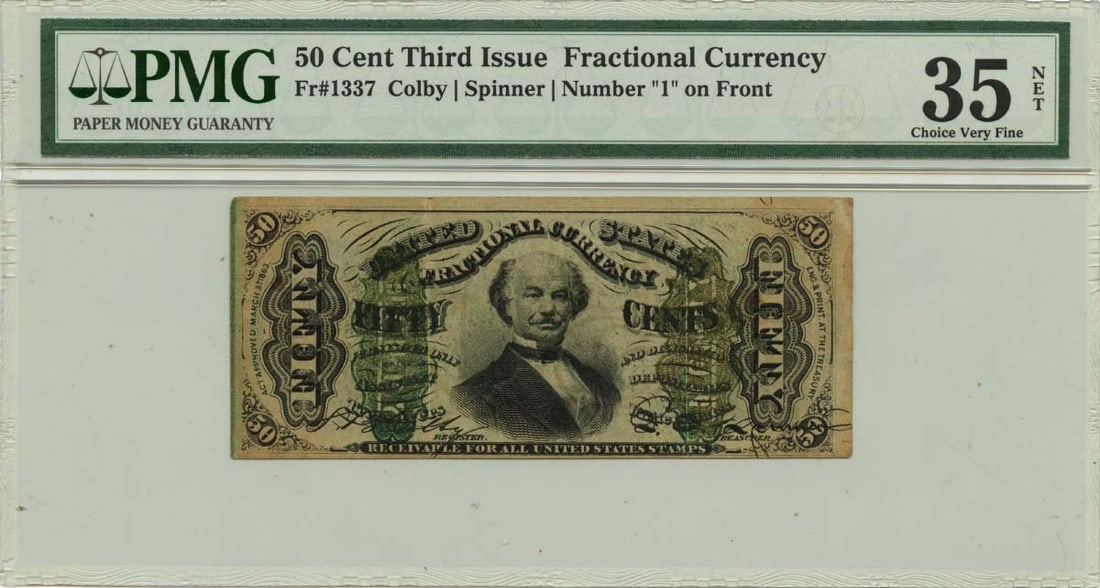 Third Issue 50 Cents Fractional Currency Fr# 1337 PMG VF35 (1 of 2)