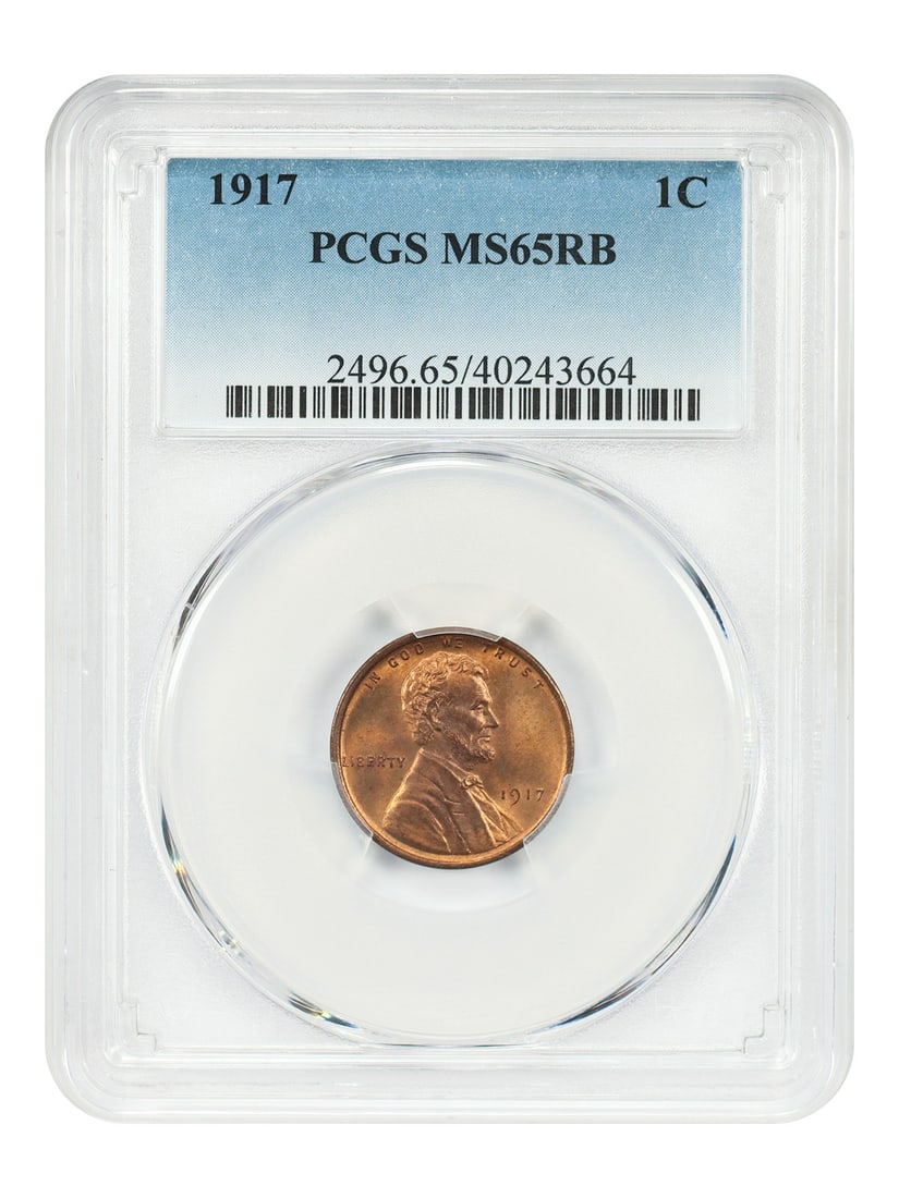 1917 Lincoln Wheat Cent PCGS MS65RB Red Brown Certified 1C Coin (1 of 4)
