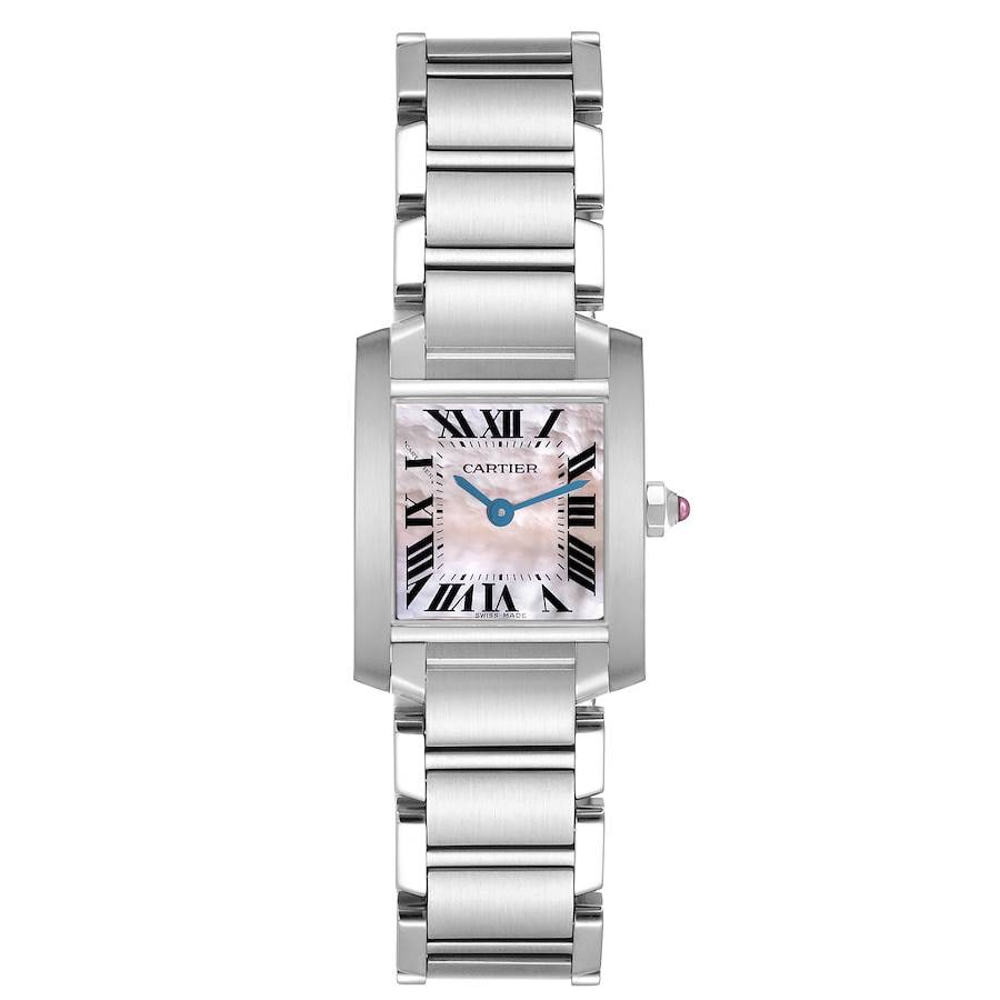 Tank Francaise Steel Watch with Pink Mother of Pearl Dial Reference 2384 (1 of 4)