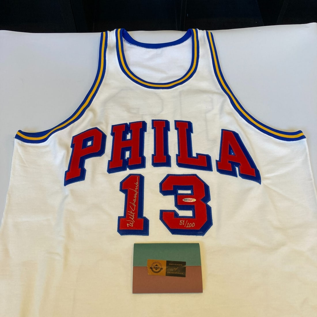Wilt Chamberlain Signed Limited Edition Philadelphia Warriors Jersey UDA (1 of 9)