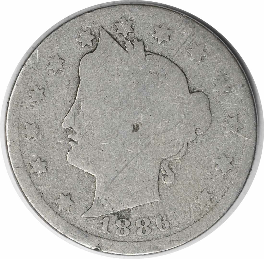 1886 Liberty Nickel 5C KM 112 Circulated Uncertified (1 of 2)