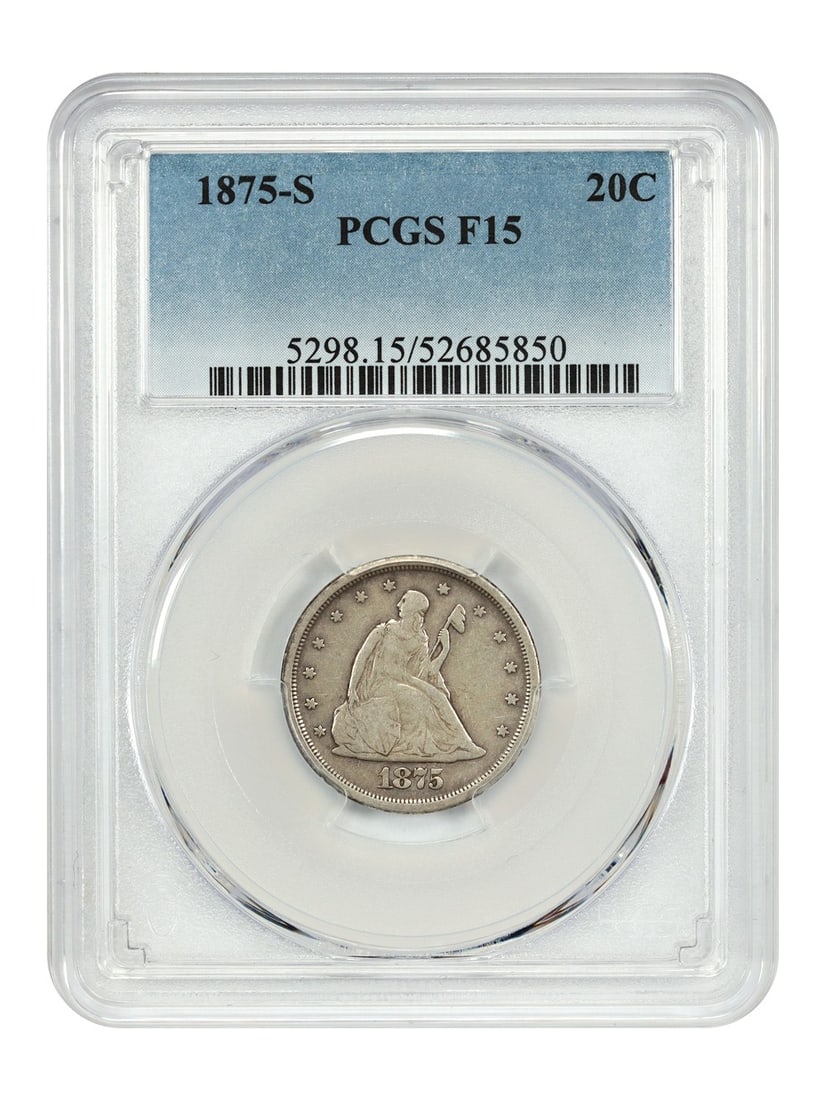 1875-S 20C PCGS Fine 15 Scarce Type Coin San Francisco (1 of 4)