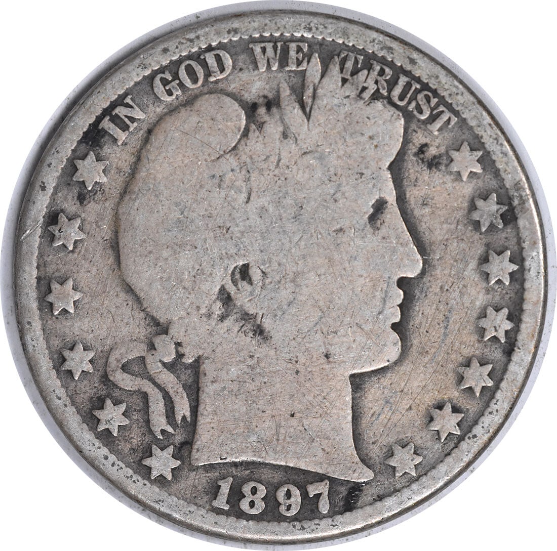 1897-O Barber Silver Half Dollar 50C Uncertified 90% Silver (1 of 2)
