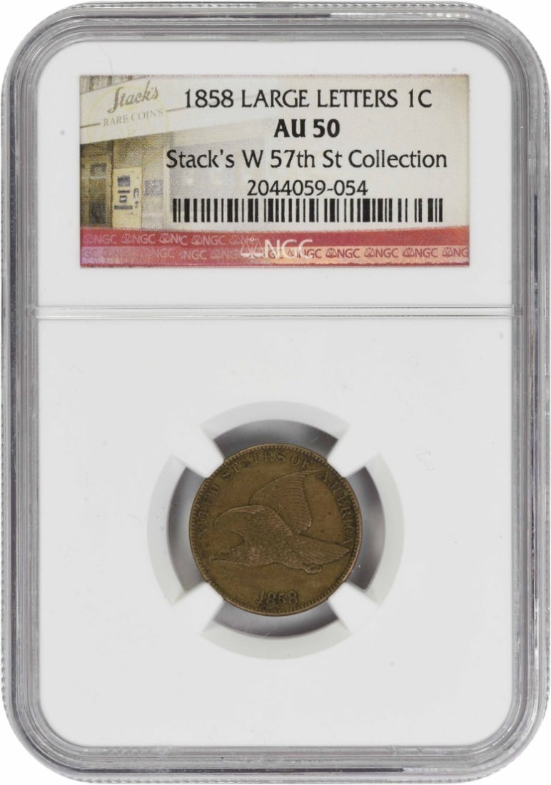 1858 Flying Eagle Cent AU50 NGC Certified Coin (1 of 2)